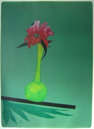 Lithograph Wunderlich - The yellow vase