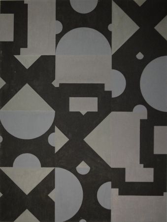 Monotype Bosshard - Thema Kreis, Quadrat, Dreieck in Schwarz und Grau