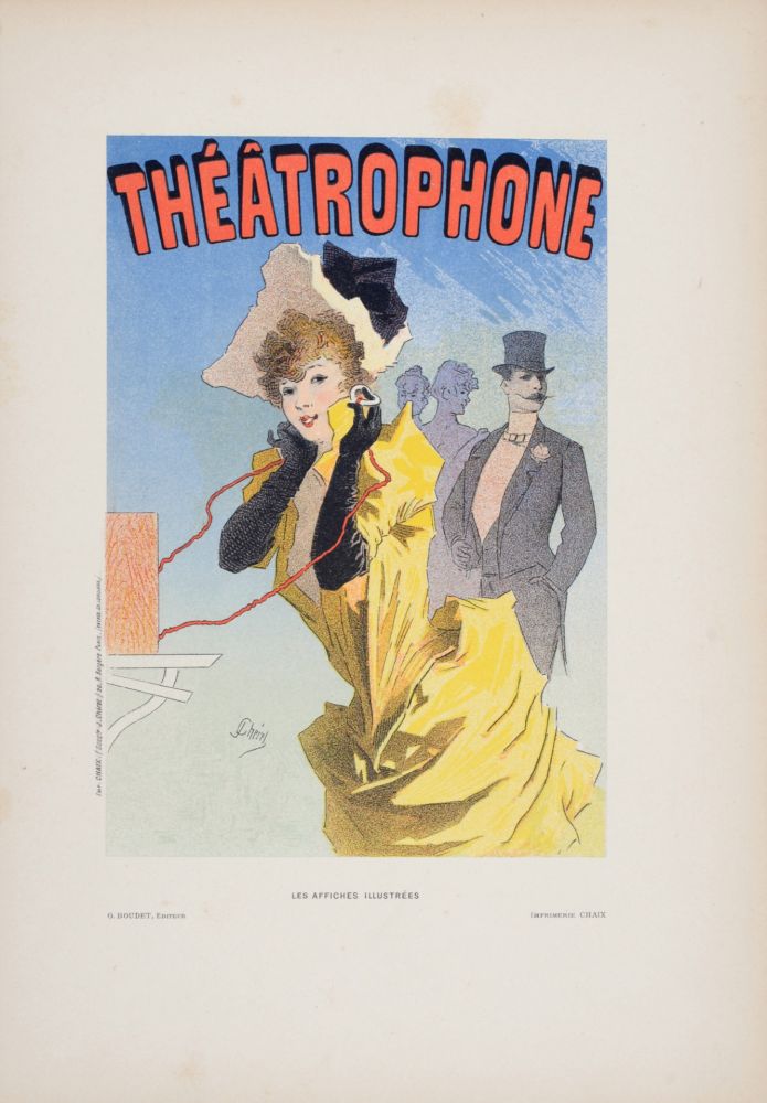 Lithograph Cheret - Théâtrophone, 1896