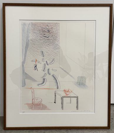 Etching And Aquatint Hockney - Tick it, Tock it, Turn it True, from The Blue Guitar