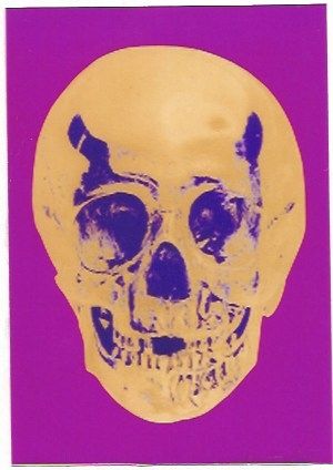 Screenprint Hirst - Till Death do us Part - Long life Purple African Gold Purple Imperial Purple Skull