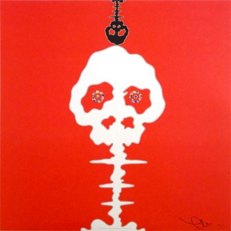 Lithograph Murakami - Time Bokan - Red
