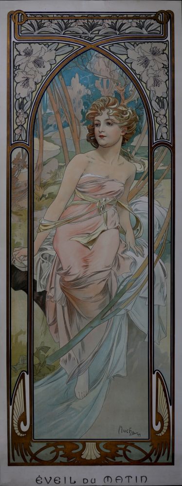 Lithograph Mucha - Times of the Day : Eveil du Matin, 1899