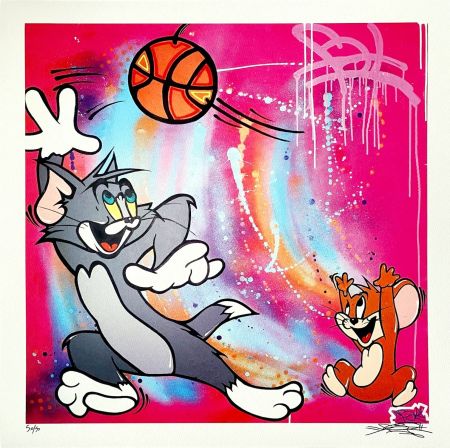 Lithograph Fat - Tom & Jerry