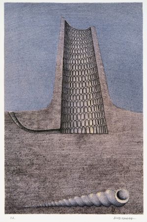 Lithograph Subirachs - Torre de Babel
