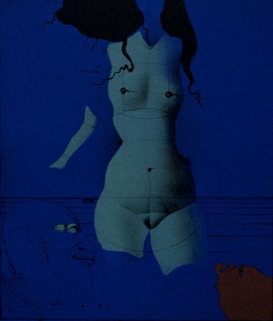 Lithograph Wunderlich - Torso sur une pierre bleue, 1972