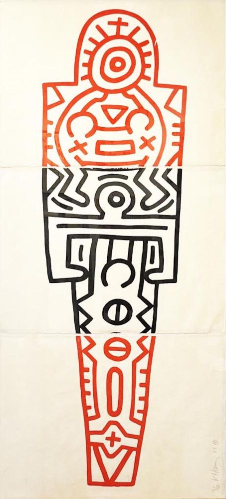 Woodcut Haring - Totem