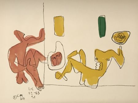 Lithograph Le Corbusier - Touching Their Feet