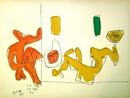 Lithograph Le Corbusier - Touching their Feet
