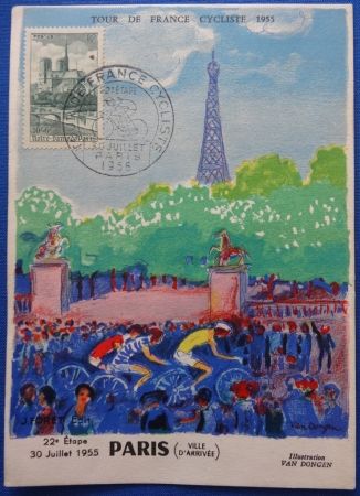 Lithograph Van Dongen - Tour de France 1955