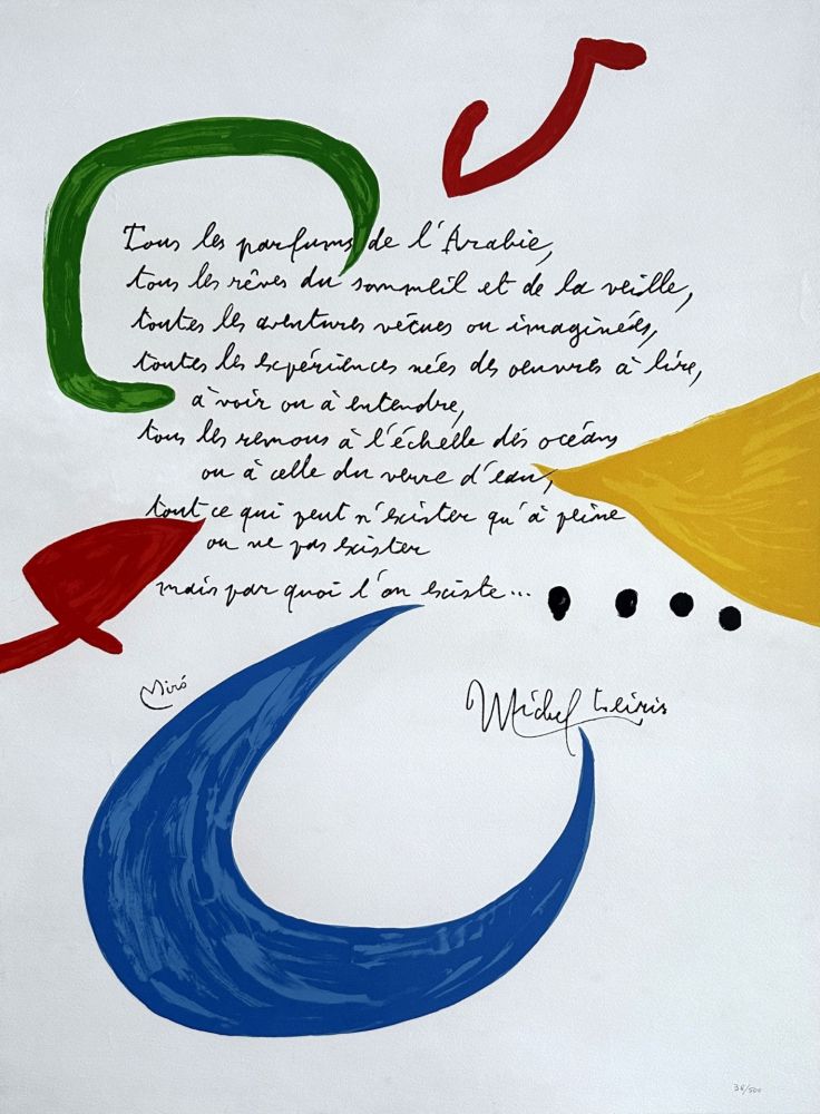 Lithograph Miró - Tous les parfums