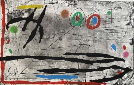 Engraving Miró - Tracé sur la paroi