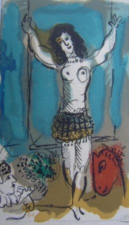 Lithograph Chagall - Trapeziste a l'Oiseau