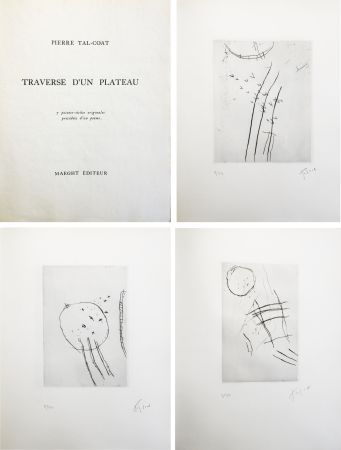 Illustrated Book Tal Coat - TRAVERSE D'UN PLATEAU. 7 pointes sèches originales signées (1963).