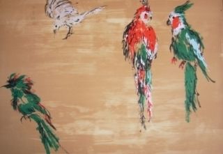 Lithograph Tian-Tian - Treasure birds 2