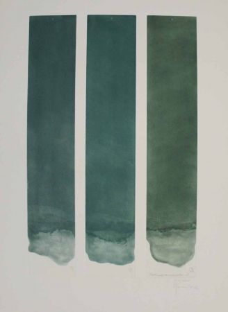 Aquatint Hernandez Pijuan - Tres colors per a un espai verd