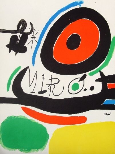 Lithograph Miró - Tres libres