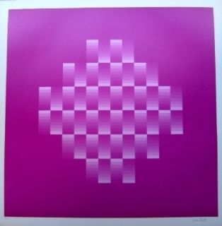 Lithograph Bird - Tribute to vasarely 10