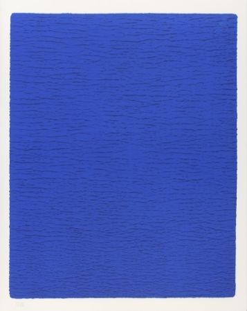 Lithograph Klein - Triptyque Bleu Or Rose
