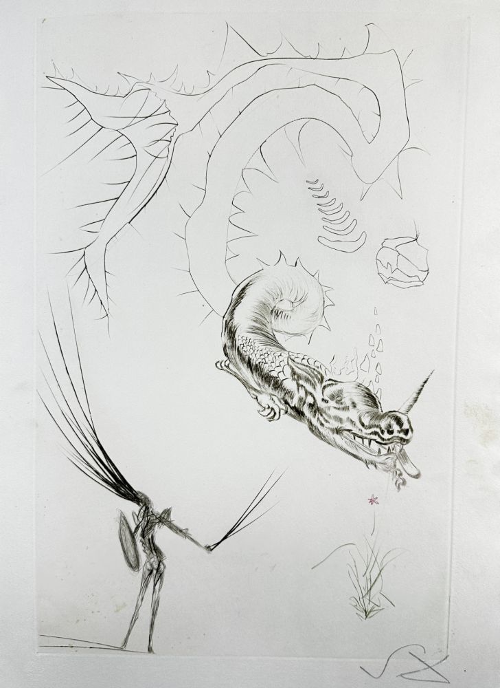 Etching Dali - Tristan et Iseult Tristan and The Dragon