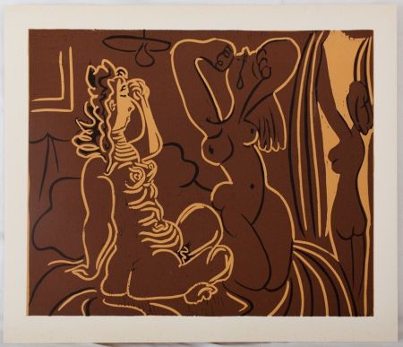Linocut Picasso - Trois femmes au réveil