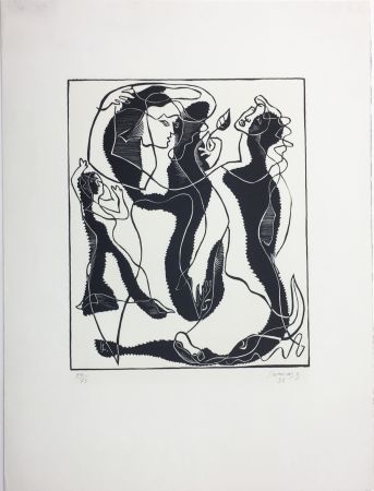 Woodcut Survage - Trois Femmes (Paris, 1933)