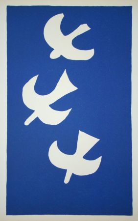 Lithograph Braque - Trois Oiseaux