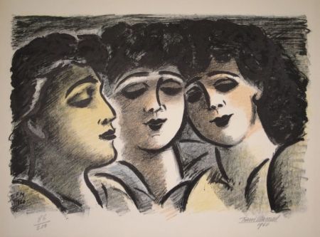Lithograph Masereel - Trois visages