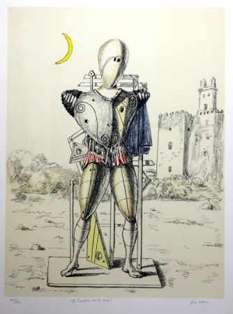 Lithograph De Chirico - Trovatore con la luna