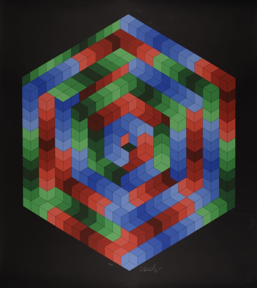 Screenprint Vasarely - Tsiga, 1973 - Hand-signed