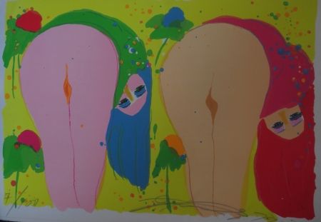 Lithograph Ting - Two nudes
