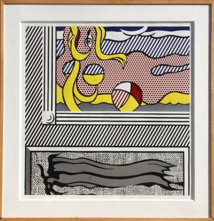 Woodcut Lichtenstein - Two Paintings: Beach Ball 