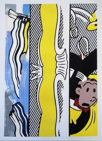 Woodcut Lichtenstein - Two Paintings: Dagwood from the Paintings Series