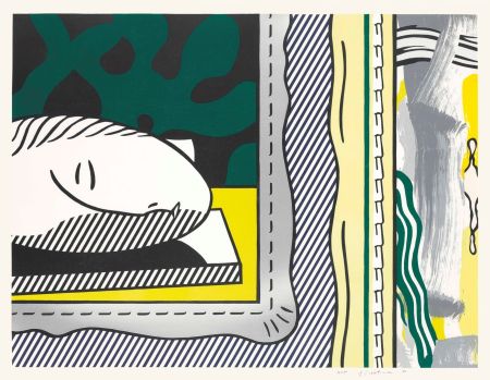 Woodcut Lichtenstein - Two Paintings: Sleeping Muse