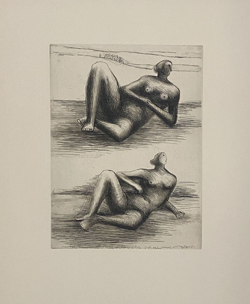 Etching And Aquatint Moore - Two Reclining Figures