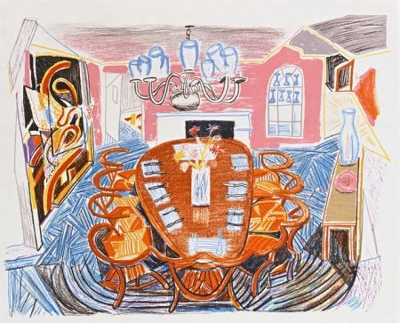 Lithograph Hockney - Tyler Dining Room