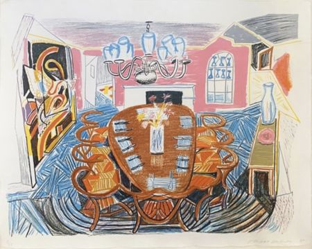 Lithograph Hockney - Tyler Dining Room (from Moving Focus)