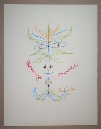 Lithograph Cocteau - Tête de Faune - Hommage à Mourlot