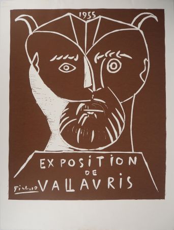 Linocut Picasso - Tête de Faune, Vallauris 1955