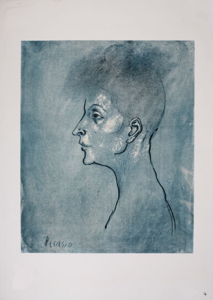 Lithograph Picasso (After) - Tête de femme, 1946