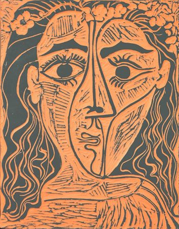 Ceramic Picasso - Tête de femme à la couronne de fleurs (Woman’s Head with Crown of Flowers), 1964