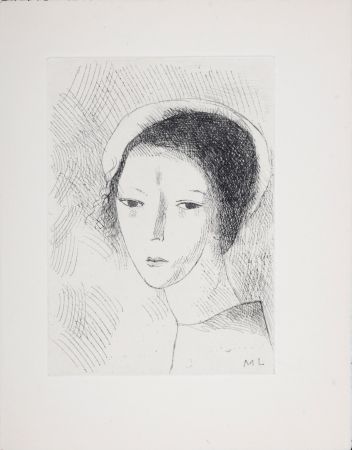 Etching Laurencin - Tête de jeune fille, 1947