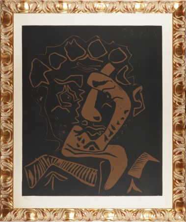 Linocut Picasso - Tête D'Histrion (Le Danseur)