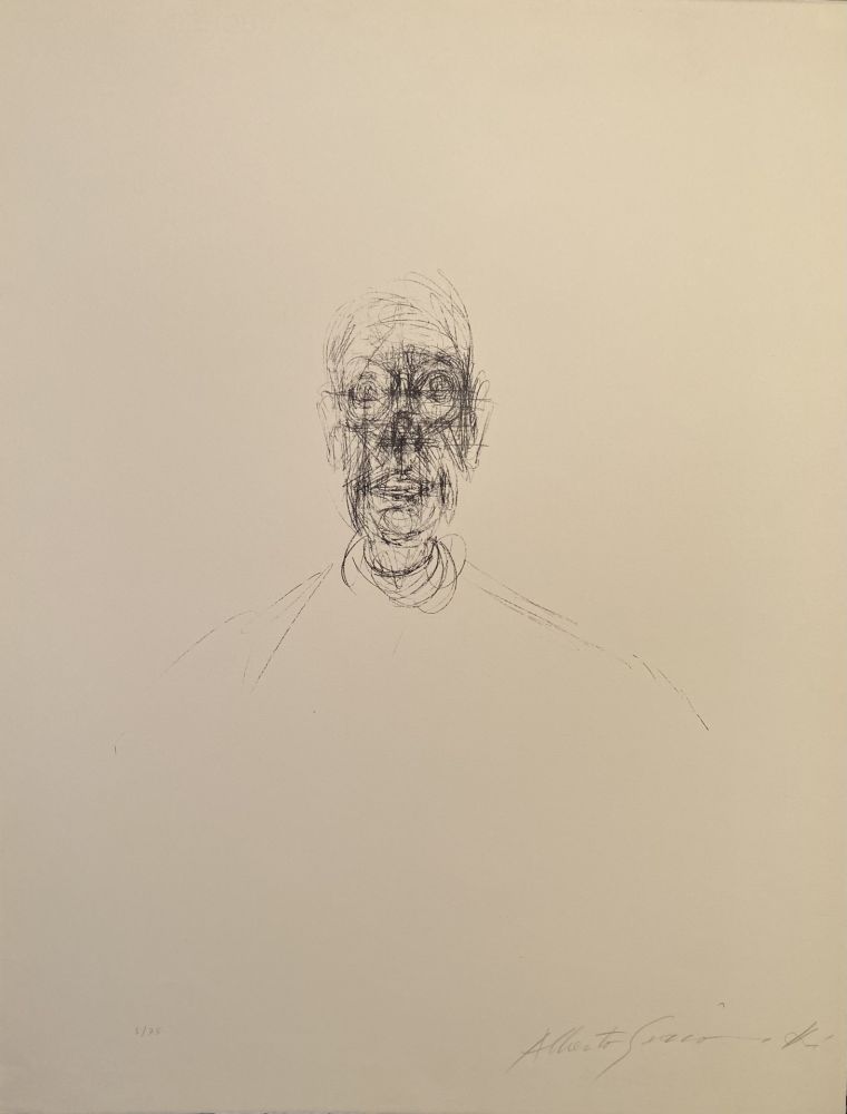 Lithograph Giacometti - Tête d'homme