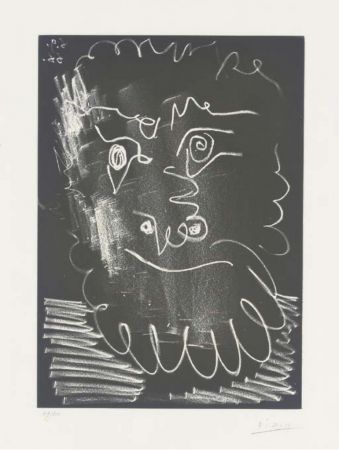 Aquatint Picasso -  Tête d'homme barbu (1966) 