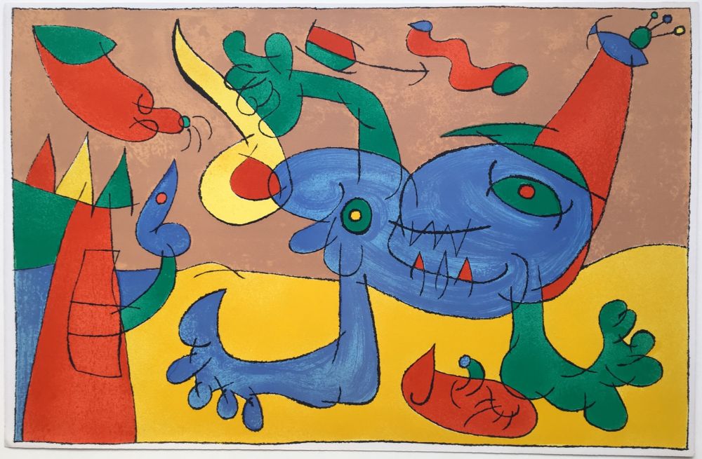 Lithograph Miró - UBU ROI : LE MASSACRE DU ROI DE POLOGNE (1966).