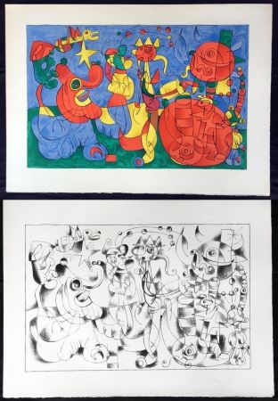 Lithograph Miró - UBU ROI : Suites en couleurs et en noir (26 lithographies à grandes marges) 1966.
