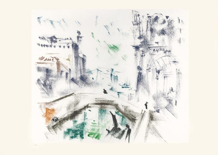 Lithograph Masson - Un campo le matin (Voyage à Venise)