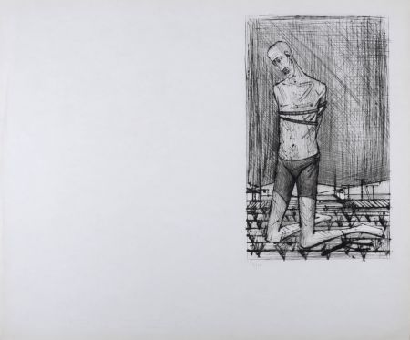 Etching Buffet - Un genoux, La Passion du Christ 