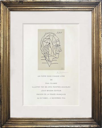 Lithograph Picasso - Un poème dans chaque livre (Paul Eluard)